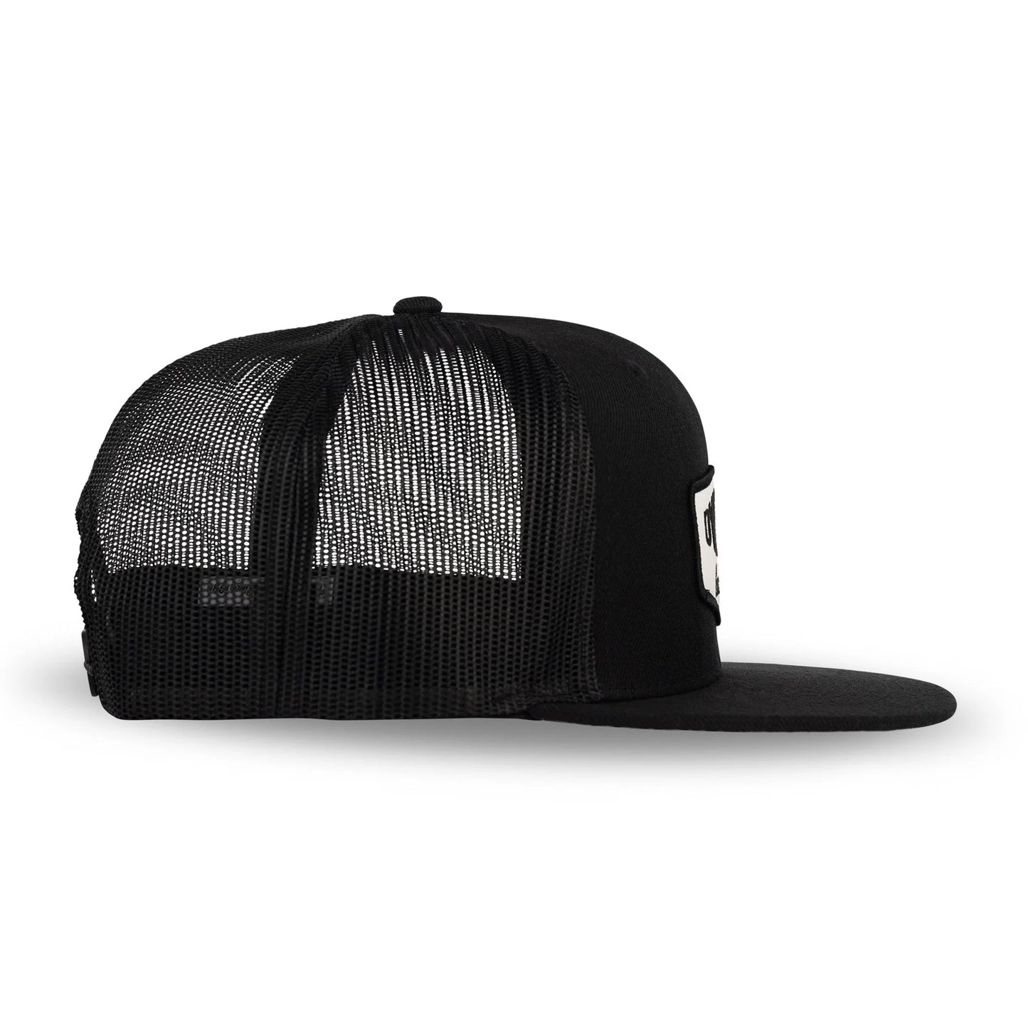 Dynamic Trucker Hat / Black & Black / Embroidered Patch