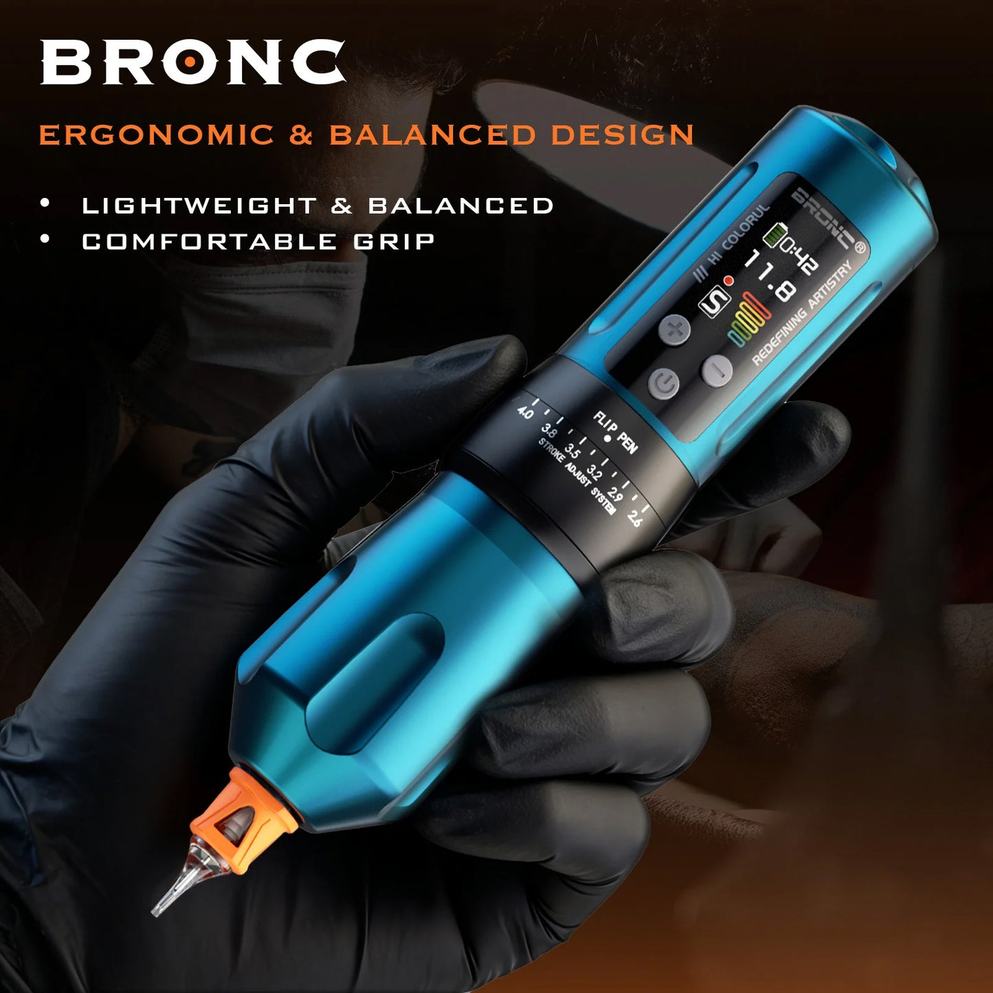 Bronc X2 Wireless Pen Adjustable Stroke (dual batt) RED